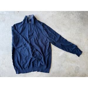 Lands' End Quarter-Zip Sweater – Navy – Size L Tall